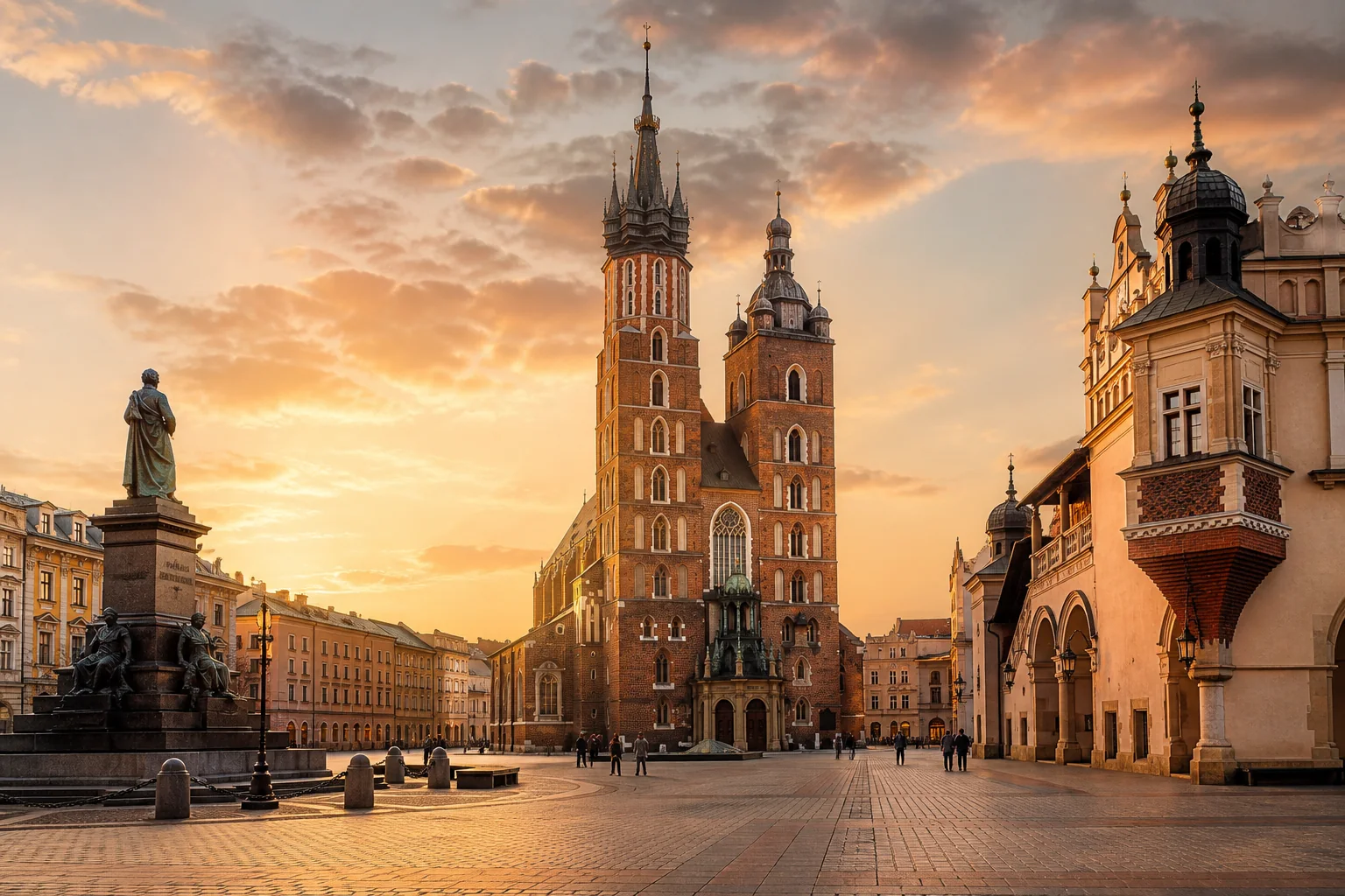 Basilique Sainte-Marie sur la place du marché de Cracovie